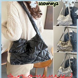 SNOWWY2手提袋,大容量羽絨棉絨絎縫手提包,可重複使用腋下包女女孩