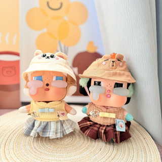 僅娃衣]13cm CRYBABY眼淚工廠搪膠臉掛件公仔甜心校花裙套裝 哭娃/labubu娃衣 可愛包包掛飾公仔diy換裝