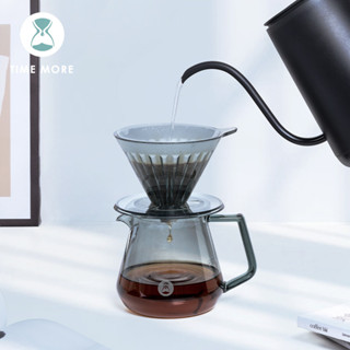 今日特價&泰摩 冰瞳手衝樹脂濾杯 滴濾式過濾器 V60家用咖啡器具套裝黛黑色