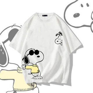 史努比純棉短袖 Snoopy寬鬆落肩半袖上衣T恤日係動漫男女夏季青少年潮牌