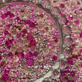【有趣鴨】ins幻彩玻璃米珠 混搭散珠 DIY手工串珠 手鍊 項鍊 流蘇配件 圓形 痛包填充物