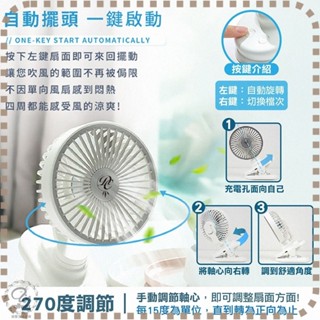 【自動擺頭小夾扇】 電風扇 夾式電風扇 風扇 小風扇 USB風扇 桌上型電風扇 夾扇 銓聖【DR356】