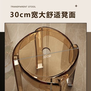 🔥臺灣熱賣🔥輕奢塑膠透明凳子家用加厚可疊放圓凳簡約客廳板凳餐椅亞克力椅子《優選》