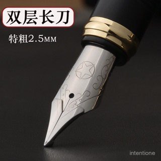 [清倉處理]新款雙層長刀盔甲尖純手工打磨筆尖筆身加粗鋼筆男士高檔書法創作