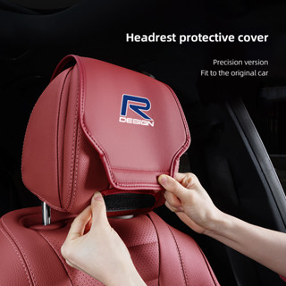 2 件裝汽車頭枕保護套儲物袋皮革枕套適用於沃爾沃 Rdesign V60 V40 XC90 S60 C30 XC60 V