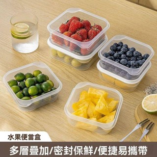 【臺灣出貨】冰櫃水果保鮮盒可微波爐加熱便攜戶外野炊出便當盒飯盒上班族餐盒