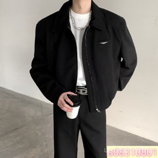 【店鋪熱銷】cleanfit黑色短款行政飛行員夾剋男美式痞帥高階感棒球服外套鞦季