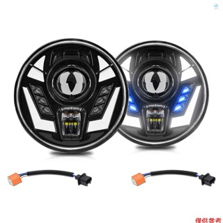 LAND ROVER JEEP MAZDA Crtw 7 英寸 LED 頭燈,防水圓形頭燈,帶遠近光燈 DRL 轉向訊號
