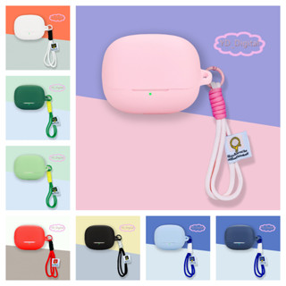 XIAOMI 適用於小米 buds 5 pro 耳機矽膠套純色耳機保護殼防摔耳機保護殼充電倉外盒收納包馬卡龍尼龍掛繩