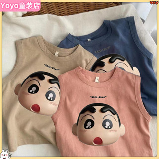 【Yoyo童裝店】兒童無袖t恤純棉兒童背心新款夏季童裝印花洋氣兒童寶寶無袖T恤上衣
