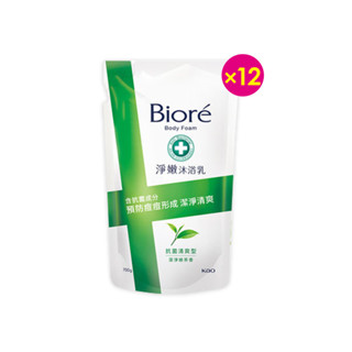 Biore 蜜妮淨嫩沐浴乳抗菌清爽型潔淨綠茶香700gx12件組