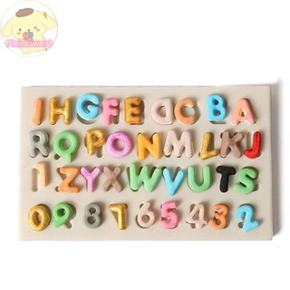 Pinkflower 矽膠字母數字軟糖蛋糕模具 DIY Sugarcraft 巧克力烘焙裝飾 EN