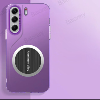 Tecno Camon 40 4G CM5 Pro 5G CM7 高品質硬質 IMD 蓋防震保護套帶金屬磁吸貼紙的時尚外