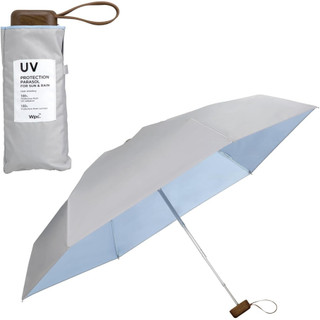 日本 Wpc. 完全遮光UV100%小方形折傘/ Shading Inside Color Grey+Sax eslite誠品
