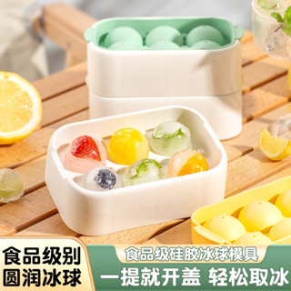 【現貨特賣】製冰盒 冰塊模具 矽膠冰球模具 家用冰箱製冰盒 帶蓋球形凍冰塊神器 食品級迷你小冰格 冰盒 製冰模具 製冰球