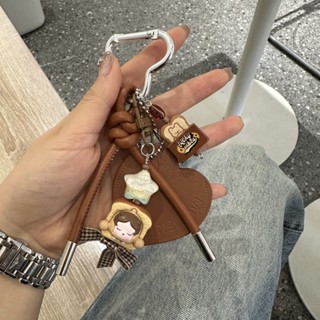 🍟ins感 新款泡泡瑪特創意模擬麵包萌粒汽車鑰匙扣情侶包包掛件手機鏈禮物 鑰匙圈吊飾 包包吊飾 揹包吊飾
