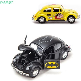 DARBY合金汽車模型,哆啦a夢復古經典甲殼蟲模擬車,兒童玩具車門開啟壓鑄1:32拉回車汽車飾品