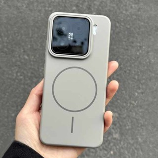 磁場手機殼 高透亞克力 Beats同款鈦灰色Magsafe強磁吸無線充電適用小米15手機殼15pro磨砂高階水泥灰14/