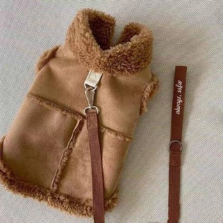 【小喵寵物】秋冬可牽引加絨狗狗衣服冬裝寵物泰迪小狗小型犬比熊博美貓咪衣服