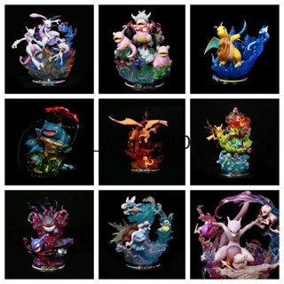 寵物小精靈 神奇寶貝 超夢 噴火龍 發光版 場景擺件 手辦模型 精靈寶可夢 限量閃光GK手辦 模型口袋妖怪 擺件模型