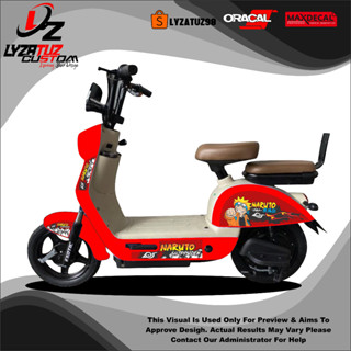 火影忍者電動自行車條紋貼紙異國情調 EV922 EV925 EV928 UWINFLY RF6 太平洋文圖拉圖案火影忍者