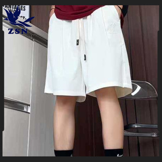 ★yirene★夏季網路爆款刺繡字母純色短褲男生透氣潮牌休閒運動五分時尚褲男