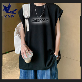 ★yirene★2025夏季美式男士無袖背心字母印花寬鬆潮流ins風