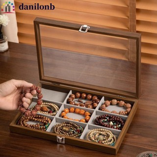 DANILO珠寶收納盒,天鵝絨大容量木製珠寶託盤,主辦單位耳環戒指項鍊手鍊珠寶展示盒珠寶展示