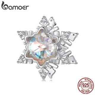 Bamoer 925 純銀魅力冰水晶設計吊墜首飾手鍊