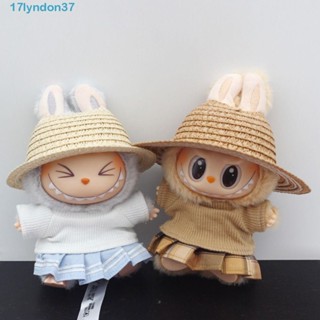 LYNDONBLabubu時間娃娃布,替代品收藏坐Labubu娃娃衣服,娃娃襯衫裝扮17公分毛絨娃娃衣服