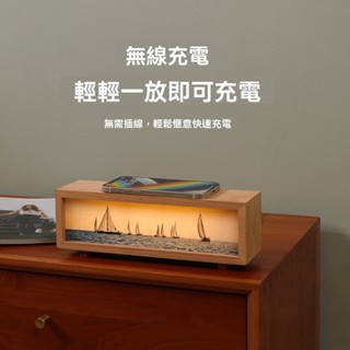 熊熊家居🐻 高階感 創意小夜燈 ins燈光畫 多功能 無線充燈 小夜燈觸控簡約 床頭氛圍燈 交換禮物 生日禮物 LR27