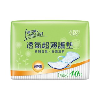 康乃馨透氣超薄護墊微香15cm40片(包裝隨機)【任2件5折】