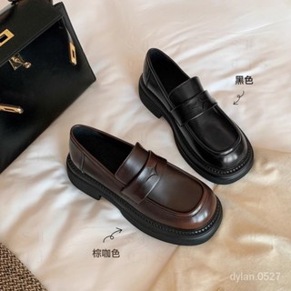 【生活趣集社】單鞋女英倫風複古厚底懶人樂福鞋女小皮鞋5公分厚底鞋女生增高鞋懶人一腳蹬鞋子小個子女生鞋子平底鞋低跟