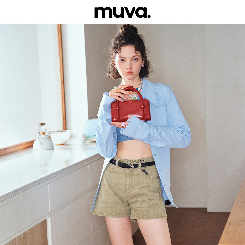 MUVA 斜挎手機包真皮手提包小號方形包