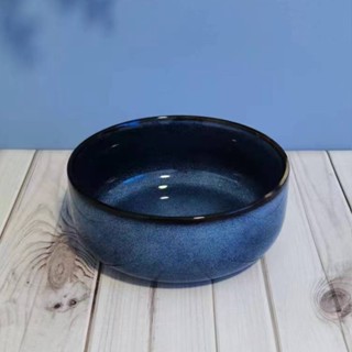 熱銷爆款 【店鋪熱銷】加厚復古陶瓷碗創藍色窯變意5.5英寸缽碗日式飯碗水果沙拉碗