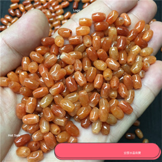宏雲Hongyun-jf-(1pcs)- 緬甸翡翠玉a貨玉石工藝品 燒紅翡米珠子散件玉器編織飾品廠家