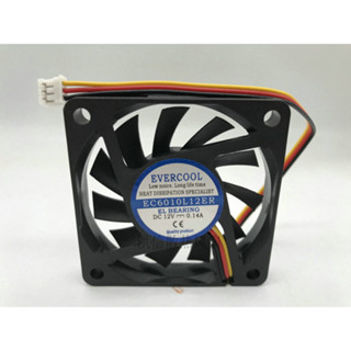 【冰峰散熱】原裝EVERCOOL捷冷 EC6010L12ER DC12V 0.14A 3線 靜音散熱風扇