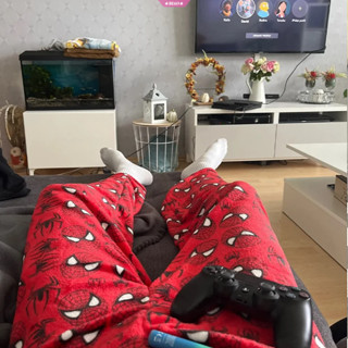 2025新款！Hello Kitty蜘蛛俠聯名 加厚法蘭絨睡褲女 秋冬刷毛保暖居家休閒褲
