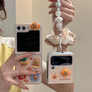 SAMSUNG Luken 可愛卡通手機殼適用於三星 Galaxy Z Flip 6 5 4 3 保護套帶鏈卡哇伊皮套適
