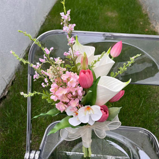 【花束】【編織花】✨新品 臺灣熱銷 免運✨ins小清新領證結婚擺拍婚紗照道具戶外韓式美學街拍模擬手捧花束