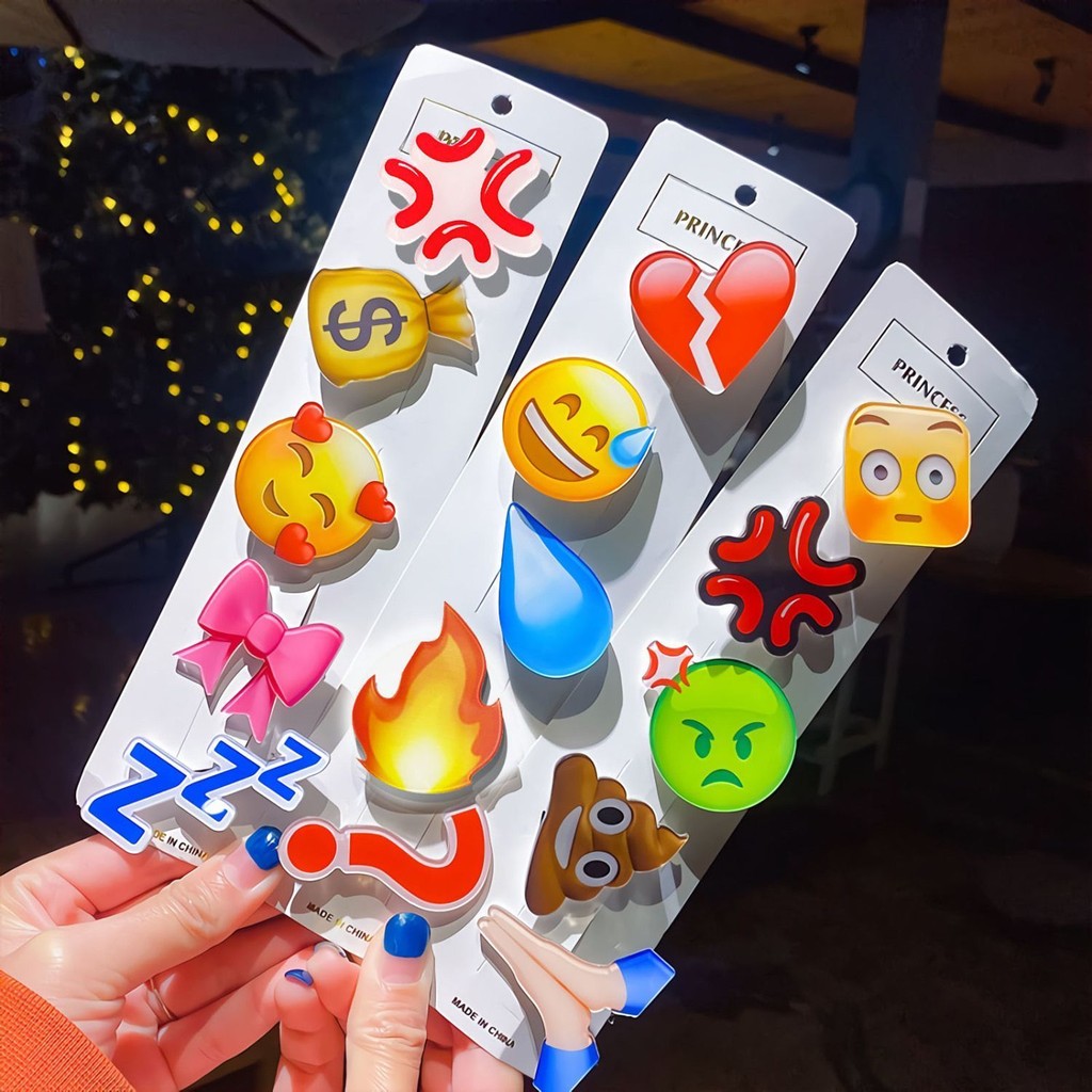 表情包流汗怒問號髮夾水滴撞款可愛惡搞Emoji無語髮飾劉海夾飾Emoji出汗憤怒問號髮夾水滴同款20250418