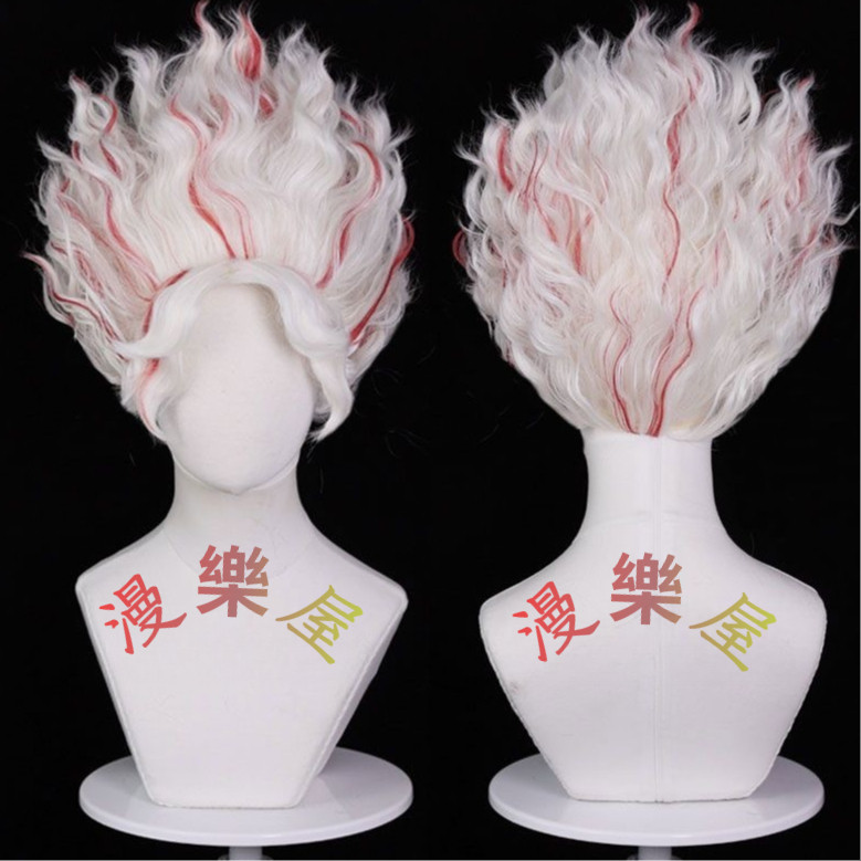 台灣出貨🎀 膽大黨 厄卡倫cos假髮 厄卡倫 厄卡倫假髮 膽大黨cos 紅白挑染 卡倫微卷短髮 cosplay 角色扮演