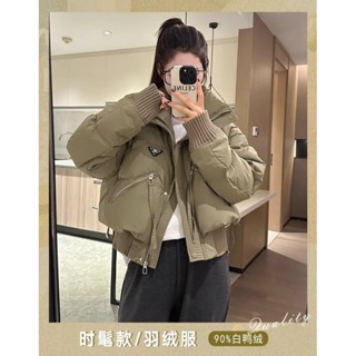 【HOT 本舖】 羽絨服女短款2024冬季新款冬季時尚寬鬆加厚設計感小個子棉服外套
