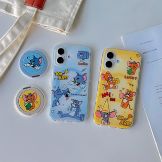 適用iPhone 16 Pro max旋轉磁吸支架 蘋果15 Pro max手機殼 13 12 11湯姆貓和傑瑞鼠保護套