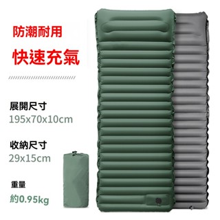 新款戶外用品露營帳篷床墊腳踩式TPU充氣墊自動便攜沙灘折疊野餐墊承重200kg睡墊雙層氣閥快速充氣