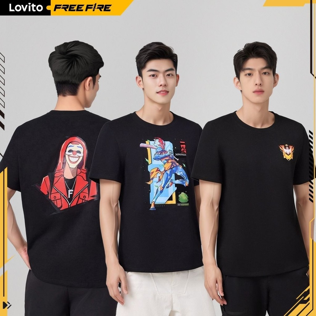 Lovito x Free Fire Top Criminal Wukong Master 休閒素色短袖 T恤