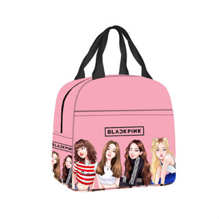 卡通便當包 BLACKPINK明星周邊 韓國女團組合 粉墨學生保溫餐包 手提冰袋 兒童午餐包 飯盒收納袋 飯盒袋