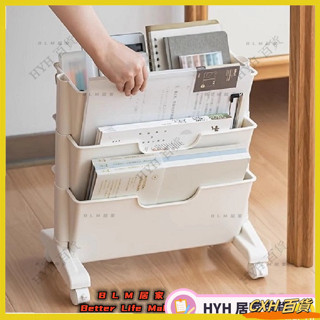 CXH【免運】桌下書包置物架 可移動書架 宿舍整理收納架 ins風落地小推車 傢俱 架子 置物架 家居生活 8