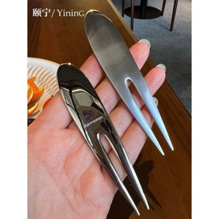 🛫【臺灣出貨】🛫創意304不銹鋼水果甜品蛋糕家用二齒叉子兒童月餅點心叉