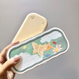 💕限時購💕ins風卡通便攜新款磁吸簡約透明眼鏡盒高顔值收納盒近視可愛學生